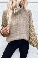 Waffle Knit Turtleneck Sweater