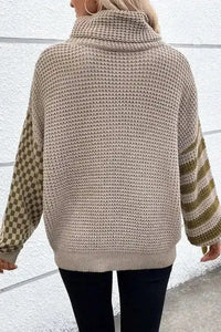 Waffle Knit Turtleneck Sweater
